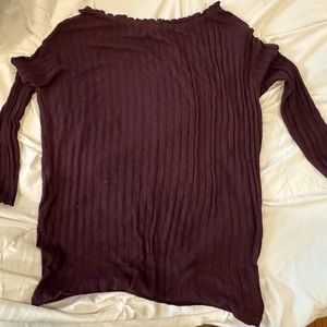 off the shoulder maroon top